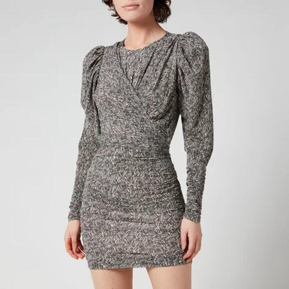 Isabel Marant Dresses & Skirts - Isabel Marant Etoile Women's Ghita Printed Jersey Dress - Ecru/Black NWT M